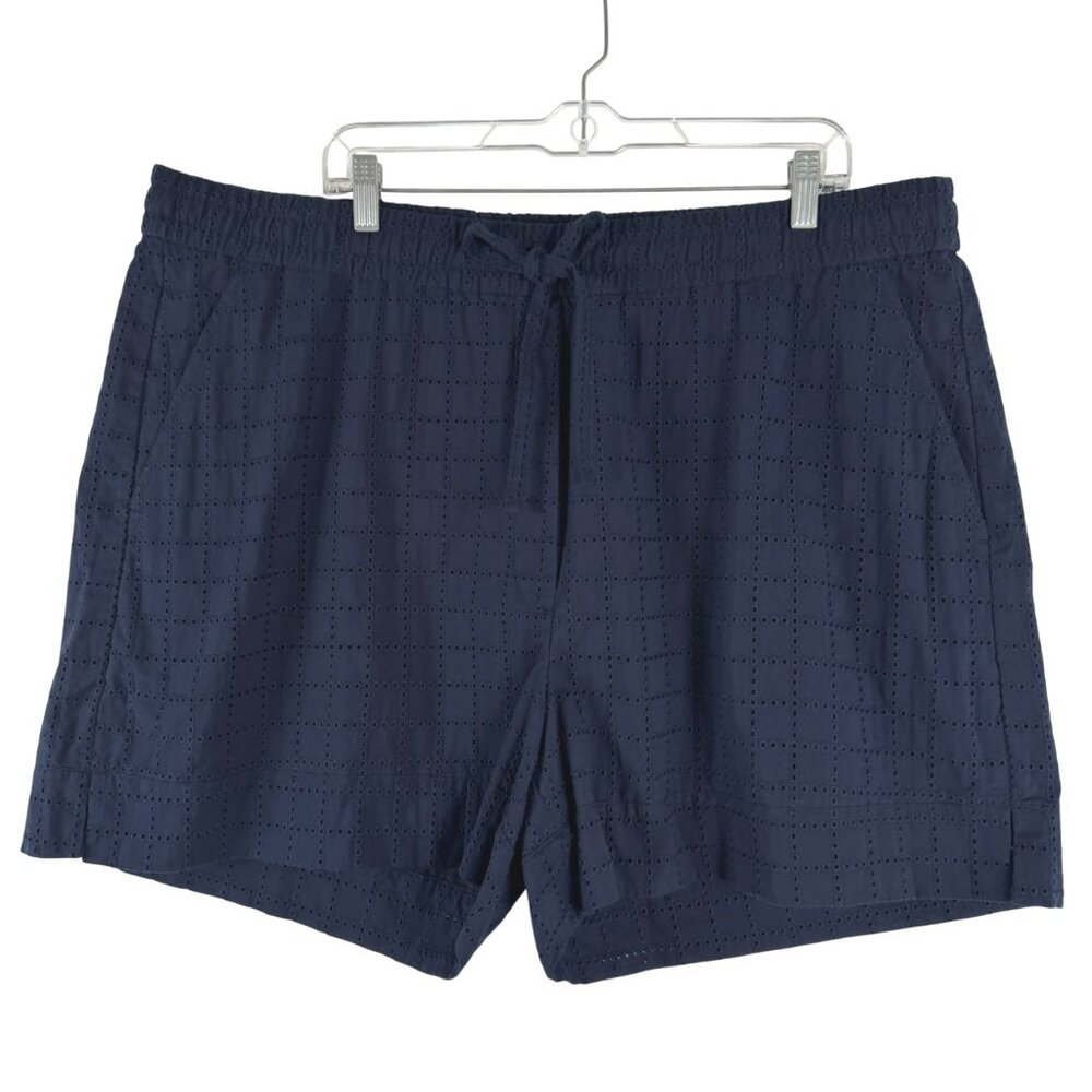Banana Republic Eyelet Shorts 2XL‎ Navy Blue Mid Rise Cotton NWT SS-2038